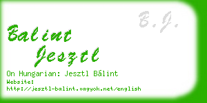 balint jesztl business card
